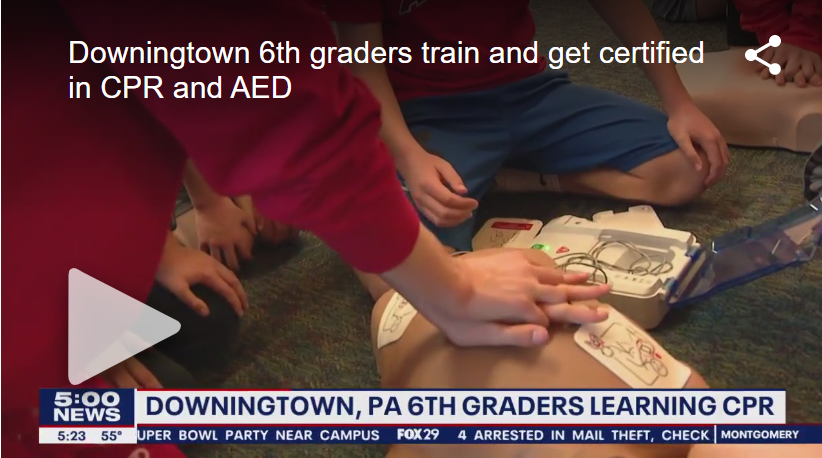 Downingtown 6th graders train to be certified in CPR and AED