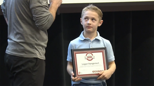 Martin fourth grader honored after using hands-only CPR to save man at church